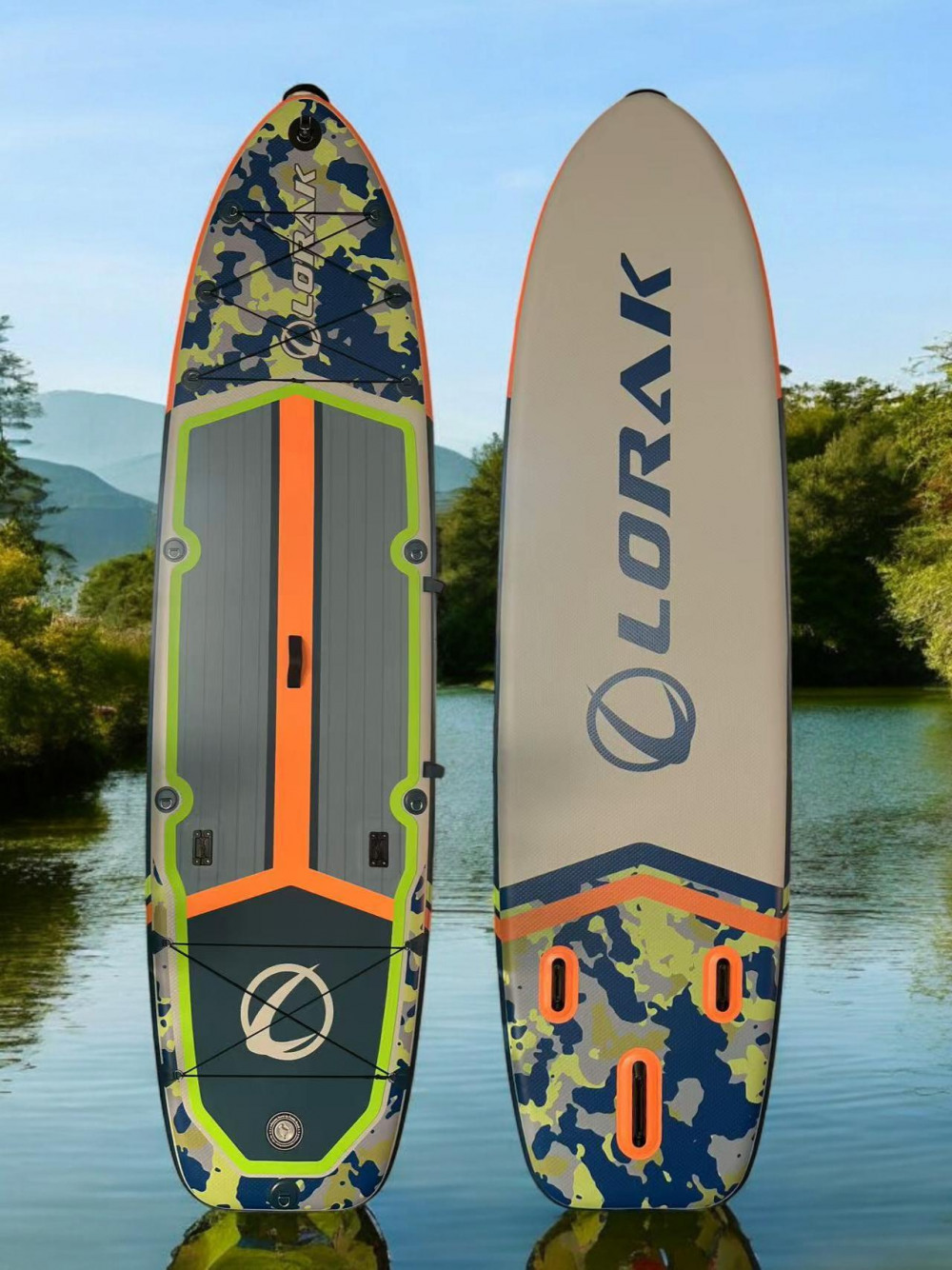 Сапборд Lorak 914 (350*91*15) синий-зелено-оранжевый, код 77914